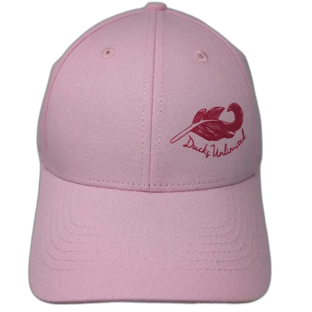 Ducks Unlimited Baseball Cap Pink One Size Strapback Feather Logo Hat Cotton
